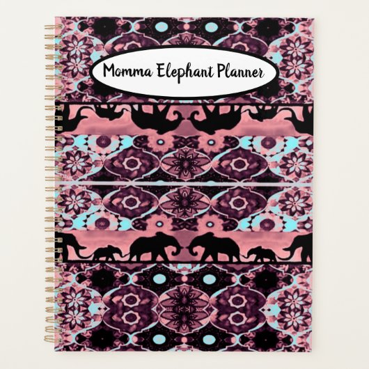 Burgundy Momma Elephant Planner Planer (Vorderseite)