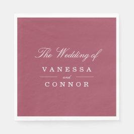 Burgundy Monogram Bezeichnungen Hochzeit Serviette