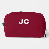 Burgundy Monogram Minimal Moderne Reise Waschbeutel (Vorderseite)
