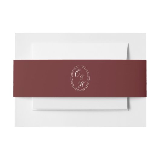 Burgundy Monogram Wedding Belly Band (Vorderseite Beispiel)