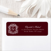 Burgundy Monogram Wedding Crest Return Address (Insitu)