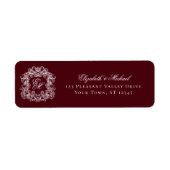 Burgundy Monogram Wedding Crest Return Address (Vorne)