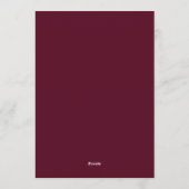 Burgundy Moody Bloom Wedding Einladung (Rückseite)