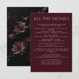 Burgundy Moody Floral Begleitkarte