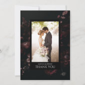 Burgundy Moody Floral Dankeskarte (Vorderseite)