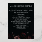 Burgundy Moody Floral mit Details Folieneinladung (Rückseite)