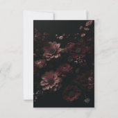 Burgundy Moody Floral RSVP Karte (Rückseite)