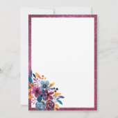 Burgundy Mustard Watercolor Blume Quinceañera Einladung (Rückseite)