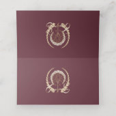 Burgundy Name Cards Hochzeitstisch Vintag Platzkarte (Innenseite Aufgefaltet)