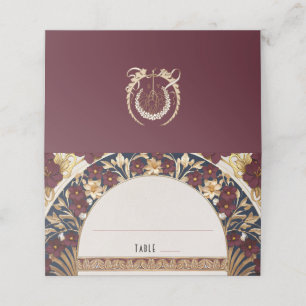 Burgundy Name Cards Hochzeitstisch Vintag Platzkarte