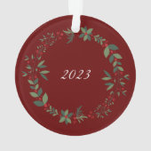 Burgundy Name Niedlich Mouse Weihnachtsbaum Ornament (Rückseite)