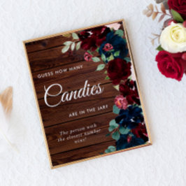 Burgundy & Navy Blauer Wald Wie viele Kanadier sig Poster