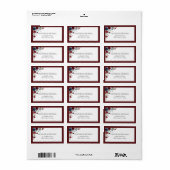 Burgundy Navy Blue Floral Watercolor-Adresse Adressaufkleber (Vorne)