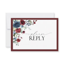 Burgundy Navy Blue Floral Watercolor Script UAWG