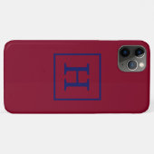 Burgundy Navy Blue Gerahmt Initial Monogram Case-Mate iPhone Hülle (Rückseite (Horizontal))