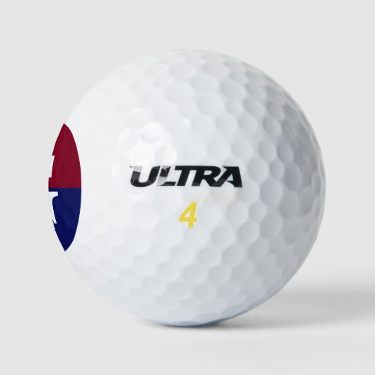 Burgundy Navy Blue LG Schachbrett Monogram Golfball (Logo)