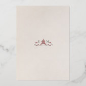 Burgundy Navy Blue Pimpernel Morris Table Numbers Folieneinladung (Rückseite)