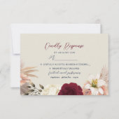Burgundy Navy Blue Wedding RSVP Karte (Vorderseite)