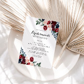 Burgundy Navy Blumenbridmaids Luncheon Dusche Einladung