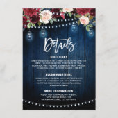 Burgundy Navy Blumenzellenschachteljar Begleitkarte (Vorderseite)