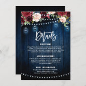 Burgundy Navy Blumenzellenschachteljar Begleitkarte (Vorne/Hinten)