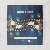 Burgundy Navy Blumenzellenschachteljar Platzkarte (Außenseite Aufgefaltet)