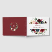 Burgundy Navy Blush Bloral Brautparty Gästebuch (Voll)