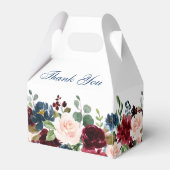 Burgundy Navy Blush Bloral Bridal Showe Geschenkschachtel (Rückseite)