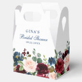 Burgundy Navy Blush Bloral Bridal Showe Geschenkschachtel (Geöffnet)