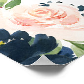 Burgundy Navy Blush Brautparty Foto Prop Poster (Ecke)