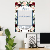Burgundy Navy Blush Brautparty Foto Prop Poster (Heimbüro)