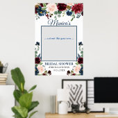 Burgundy Navy Blush Brautparty Foto Prop Poster (Heimbüro)