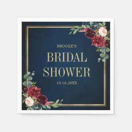 Burgundy Navy Blush Brautparty Serviette