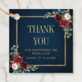 Burgundy Navy Blush Brautparty Vielen Dank Geschenkanhänger