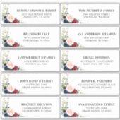 Burgundy Navy Blush Floral Geometric Address Label (Vorderseite)