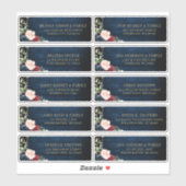 Burgundy Navy Blush Floral Geometric Address Label (Blatt)