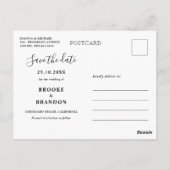 Burgundy Navy Blush Floral Geometric Save the Date Postkarte (Rückseite)