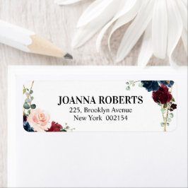 Burgundy Navy Blush Floral Geometric Wedding