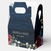 Burgundy Navy Blush Floral Geometric Wedding Geschenkschachtel (Geöffnet)