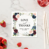 Burgundy Navy Blush Floral Geometric Wedding Serviette (Beispiel)