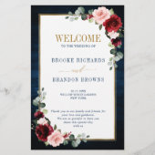 Burgundy Navy Blush Geometric Wedding Program (Vorderseite)