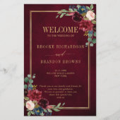 Burgundy Navy Blush Geometric Wedding Program (Vorderseite)