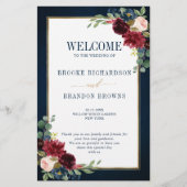 Burgundy Navy Blush Geometric Wedding Program (Vorderseite)