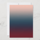 Burgundy Navy Blush Ombre Geometric Wedding Einladung (Rückseite)