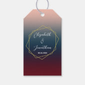 Burgundy Navy Blush Ombre Geometric Wedding Geschenkanhänger (Vorderseite)
