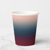 Burgundy Navy Blush Ombre Geometric Wedding Pappbecher (Rückseite)