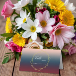 Burgundy Navy Blush Ombre Geometric Wedding Platzkarte