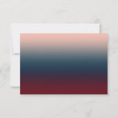 Burgundy Navy Blush Ombre Geometric Wedding RSVP Karte (Rückseite)