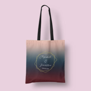 Burgundy Navy Blush Ombre Geometric Wedding Tasche