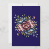 Burgundy Navy Blush Peony Couples Dusche Einladung (Rückseite)